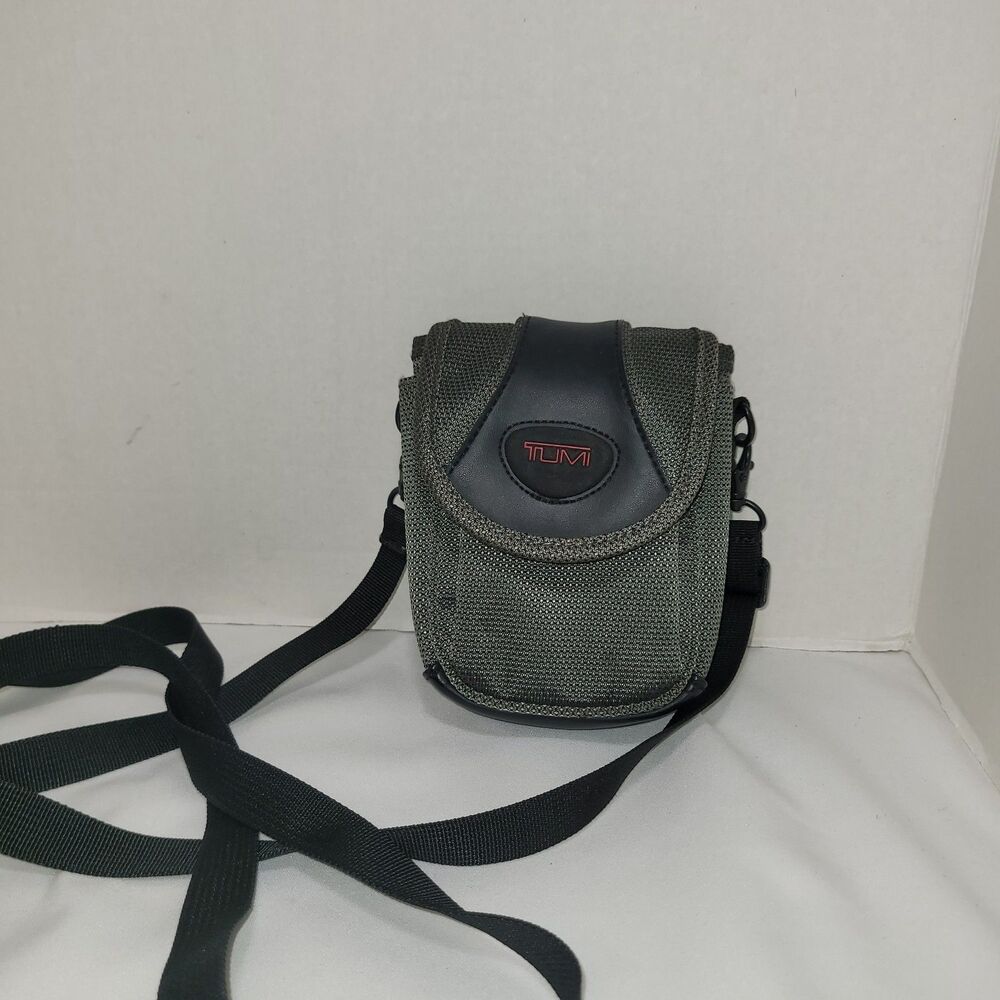 TUMI T2 Ballistic Nylon Camera Bag Small Crossbody Shoulder Bag Gray Black